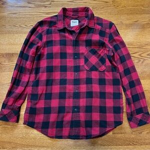 Aritzia TNA Red Plaid Buttonup Shirt